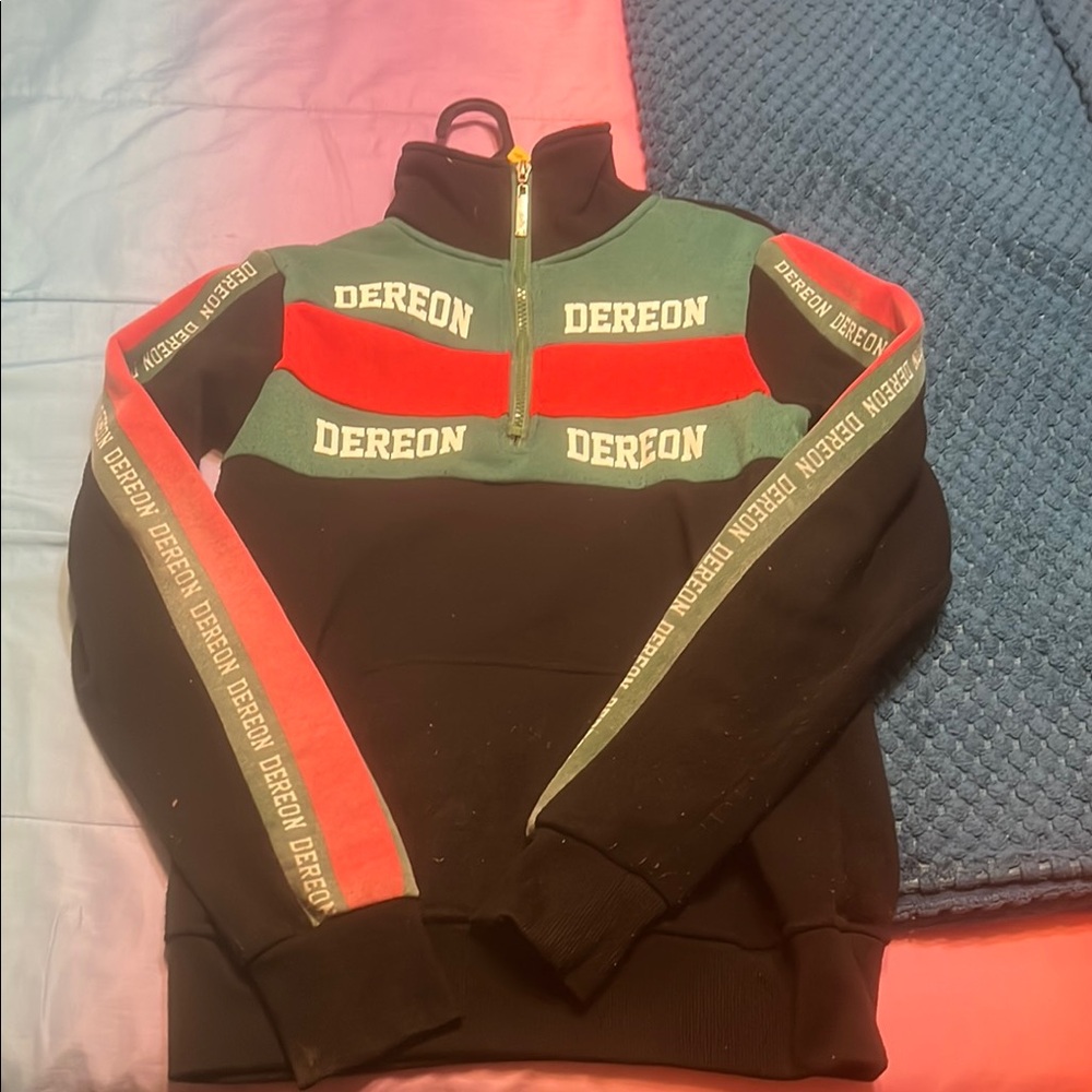 Dereon Men's Zip-Up Sweater - Black, Red, Green